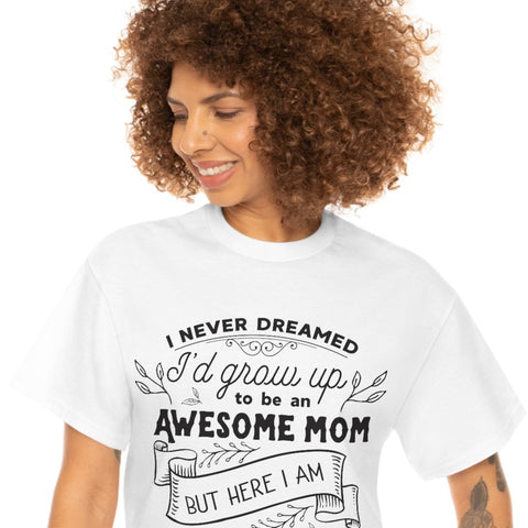 Mom White Graphic T shirt
