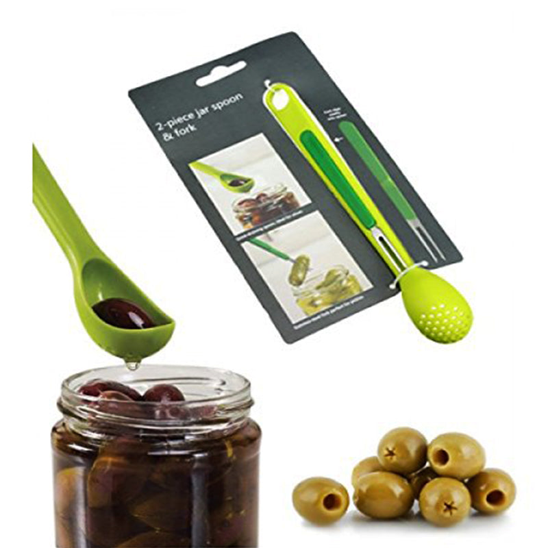 2 Piece Scoop and Pick Jar Spoon and Fork