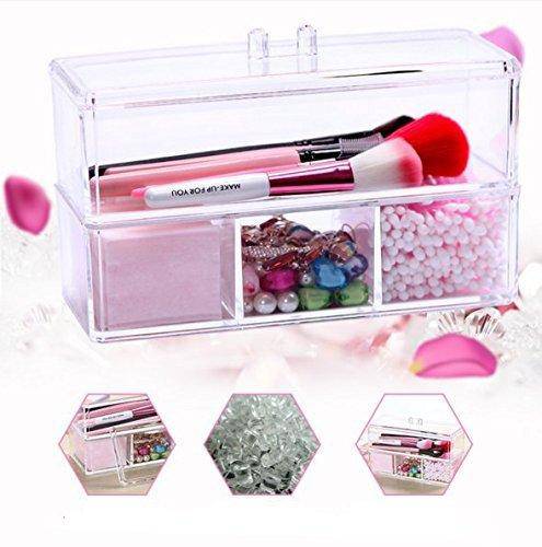 2 Layer Acrylic Makeup Organizer Storage Box - eBululu.com