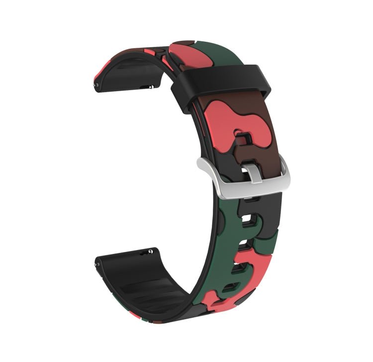 20mm For Amazfit GTR 42mm Camouflage Silicone Watch Band with Silver Buckle 1 - eBululu.com