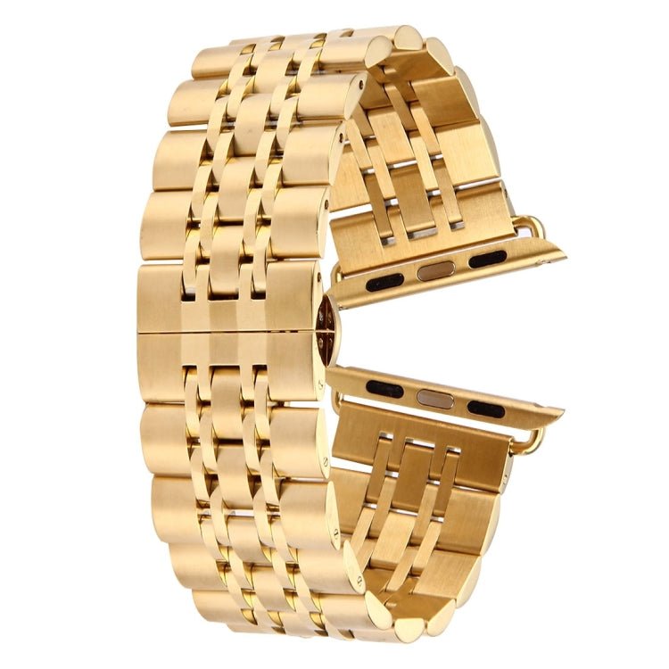 20mm Women Hidden Butterfly Buckle 7 Beads Stainless Steel Watch Band For Apple Watch 38mm Gold - eBululu.com