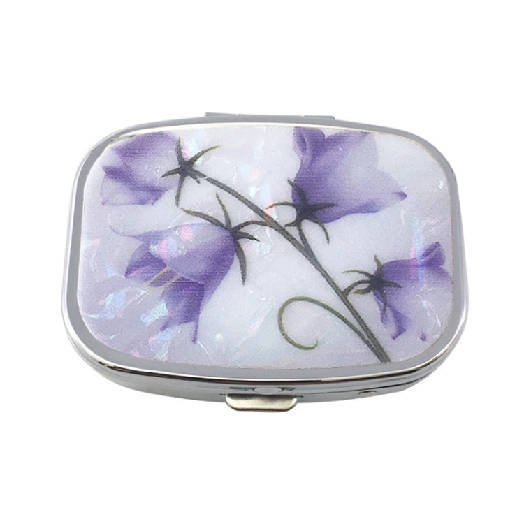 2 PCS Y10336 Two Compartment Metal Portable Pill Box Purple Rose