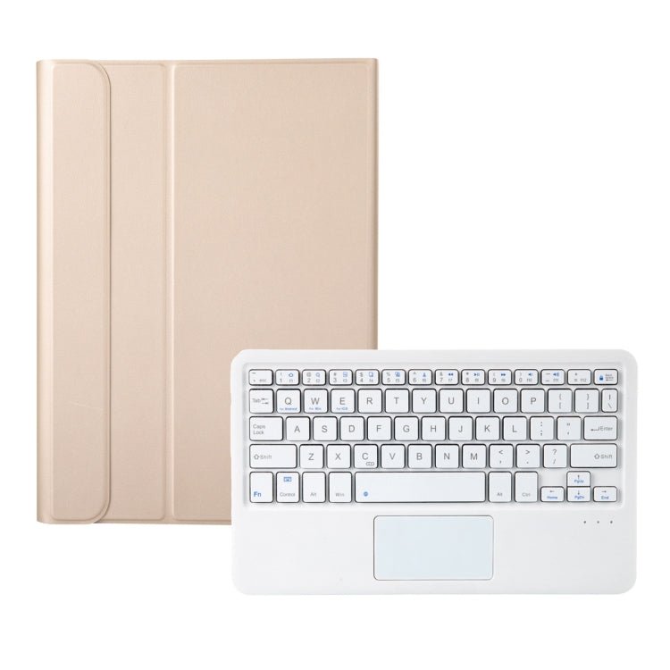 AK10 A 2 in 1 Detachable Bluetooth Keyboard Lambskin Texture TPU Protective Leather Tablet Case with Touchpad Holder for Lenovo Qitian K10 TB X6C6X Gold - eBululu.com