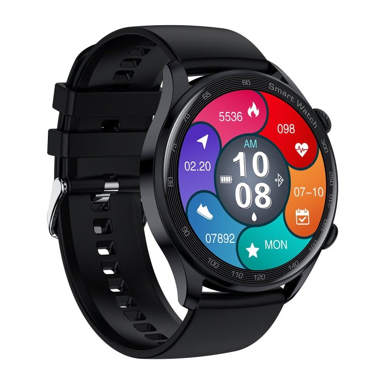 AK32 1 36 inch IPS Touch Screen Smart Watch Support Bluetooth Calling Blood Oxygen Monitoring Style Silicone Watch Band Black - eBululu.com