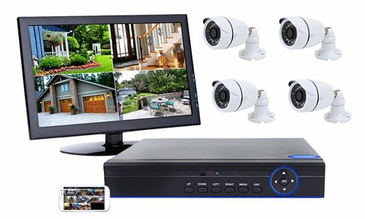 AHD4 Channel CCTV Security System with Internet